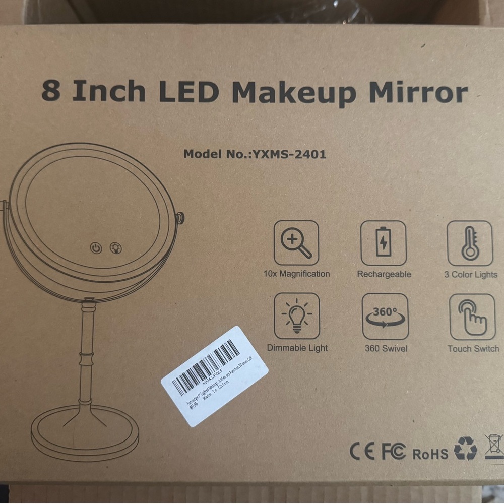 8 Inch LED Makeup Mirror with Touch Switch